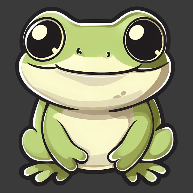 mignon grenouille - Vert - Design joyeux.
