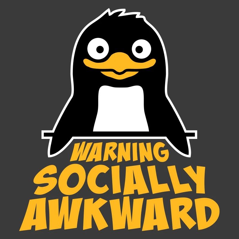 Pinguin Warning Socially Awkward Lustig Unbeholfen