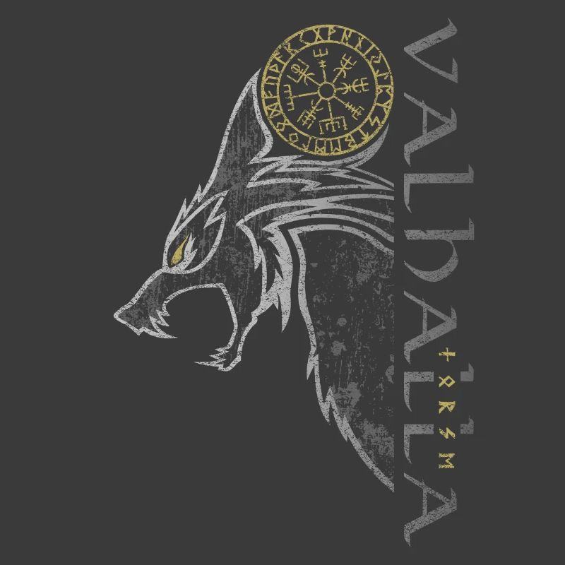 Valhalla Wolf Vegvisir Viking Runic Compass