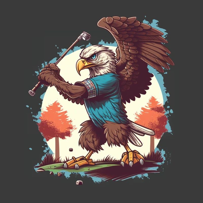 Adler schwingt den Golfschläger