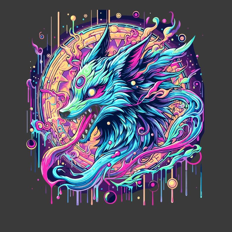 Psychedelic Fox Head Goa Art