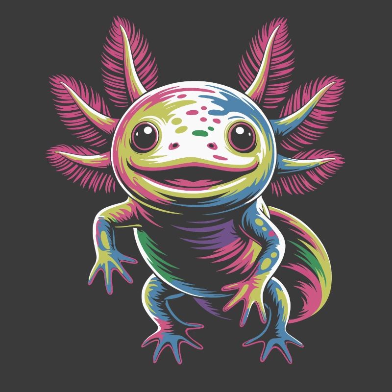 Farbenfroher Axolotl