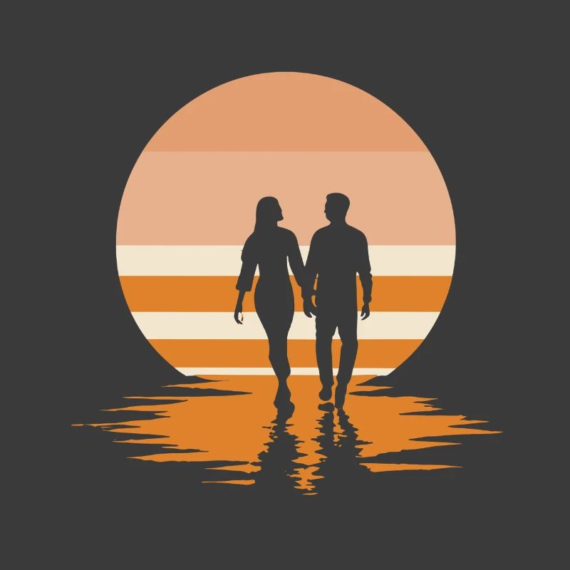 Romantic sunset on the beach
