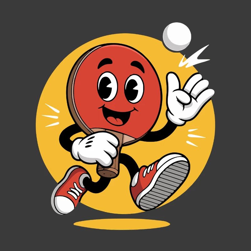 Conception de dessin animé de tennis de table