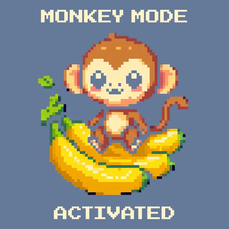Monkey Mode Enabled | Monkey, Banana, Cute