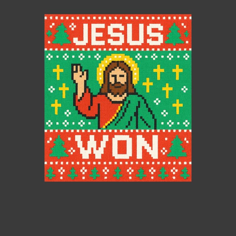 Jesus Won hässlicher Weihnachtspullover-Stil, christlich