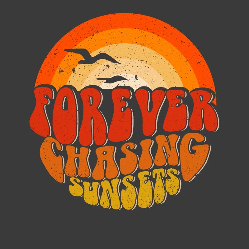 Forever Chasing Sunsets Retro Emblem