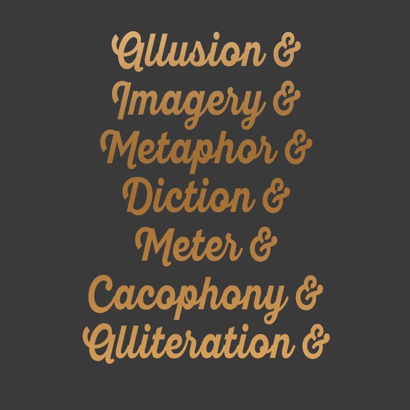 Gold Script Literary Devices Typography