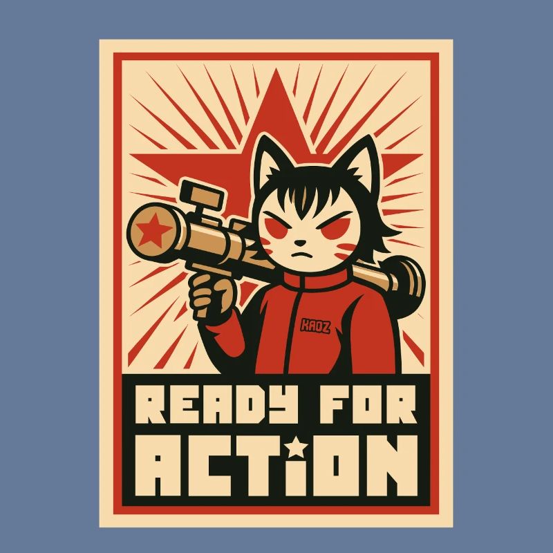 Retro Cat Commando: Ready for Action