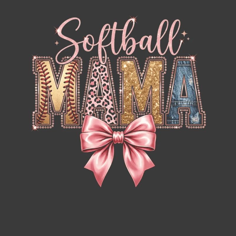 Softball Mama Coquette Léopard Bow