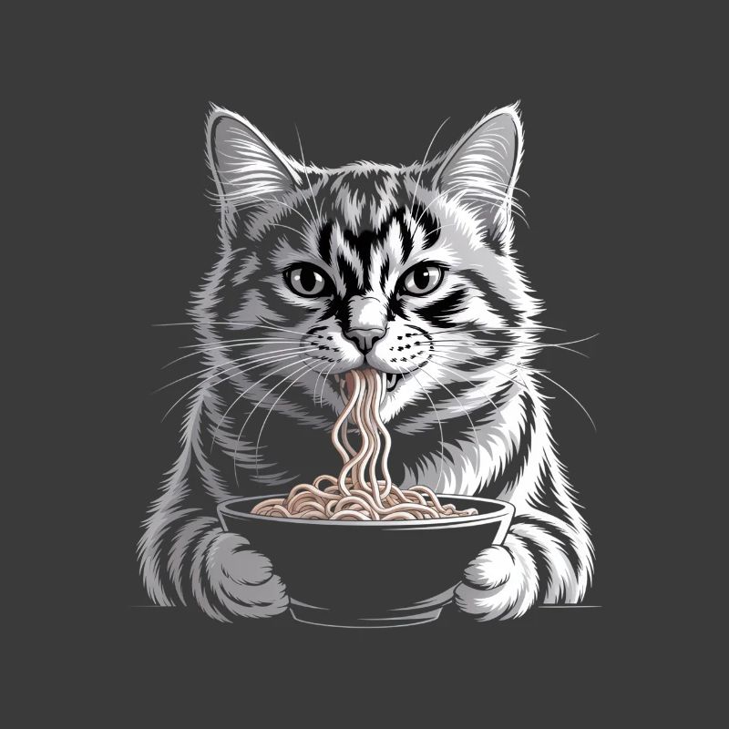 Cat Eats Ramen