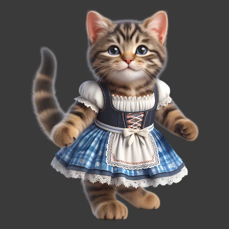 Mignon petit chat en dirndl
