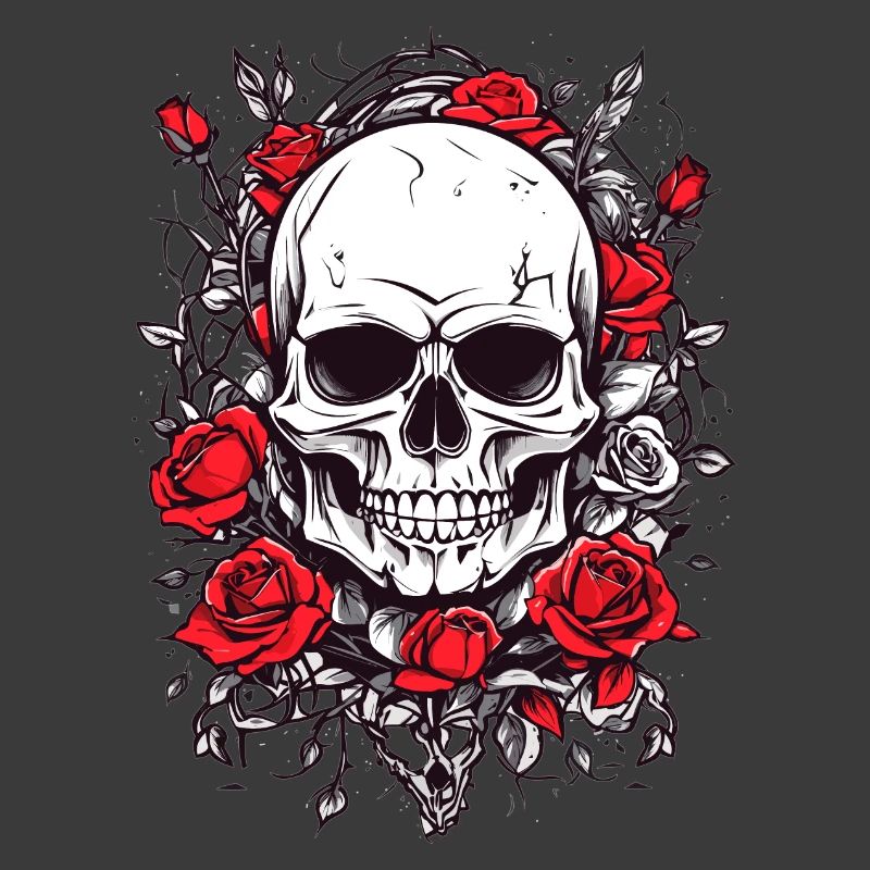 Skull with roses