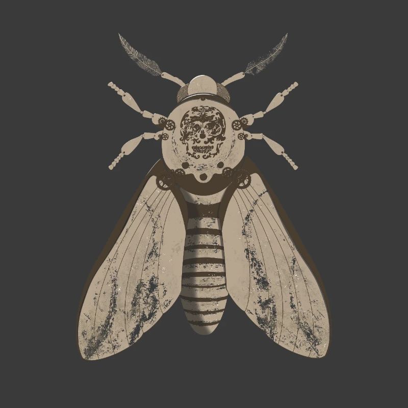 Papillon de nuit crâne dans le style steampunk