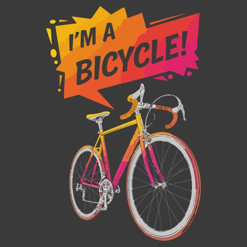 Vibrant Bicycle Illustration with Bold Text