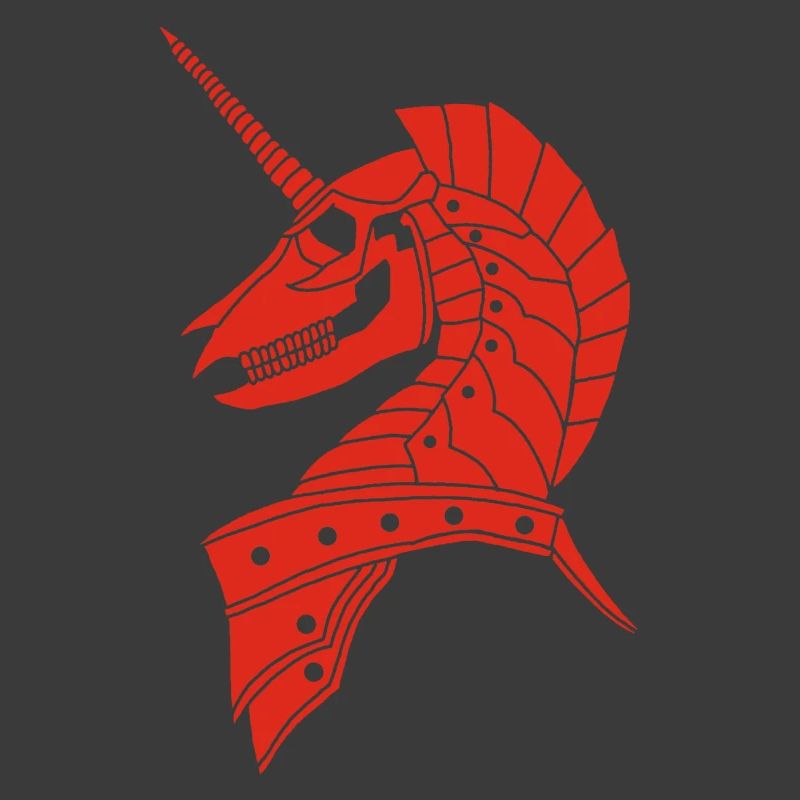 Rotes gotisches Einhorn