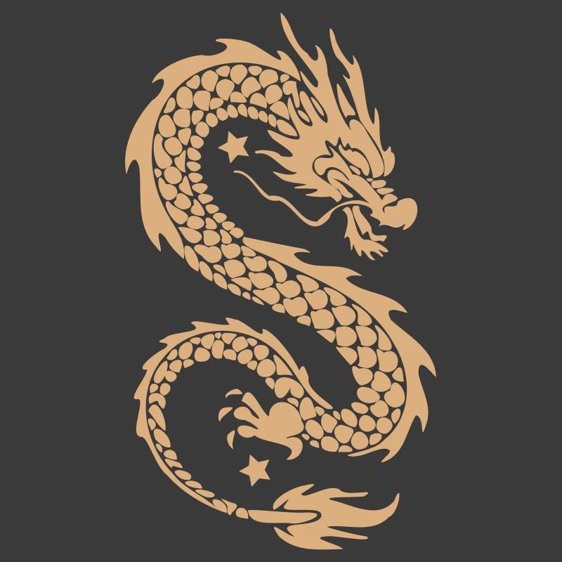 Silhouette dorée du Dragon Céleste