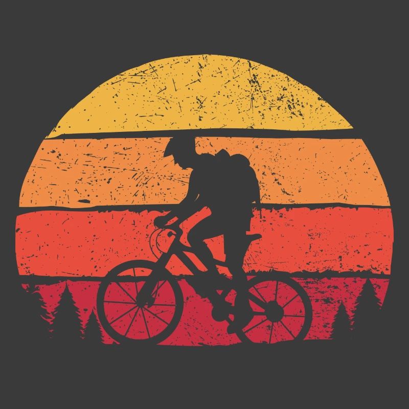 Zwillingsradfahrer Sonnenuntergangs-Silhouette