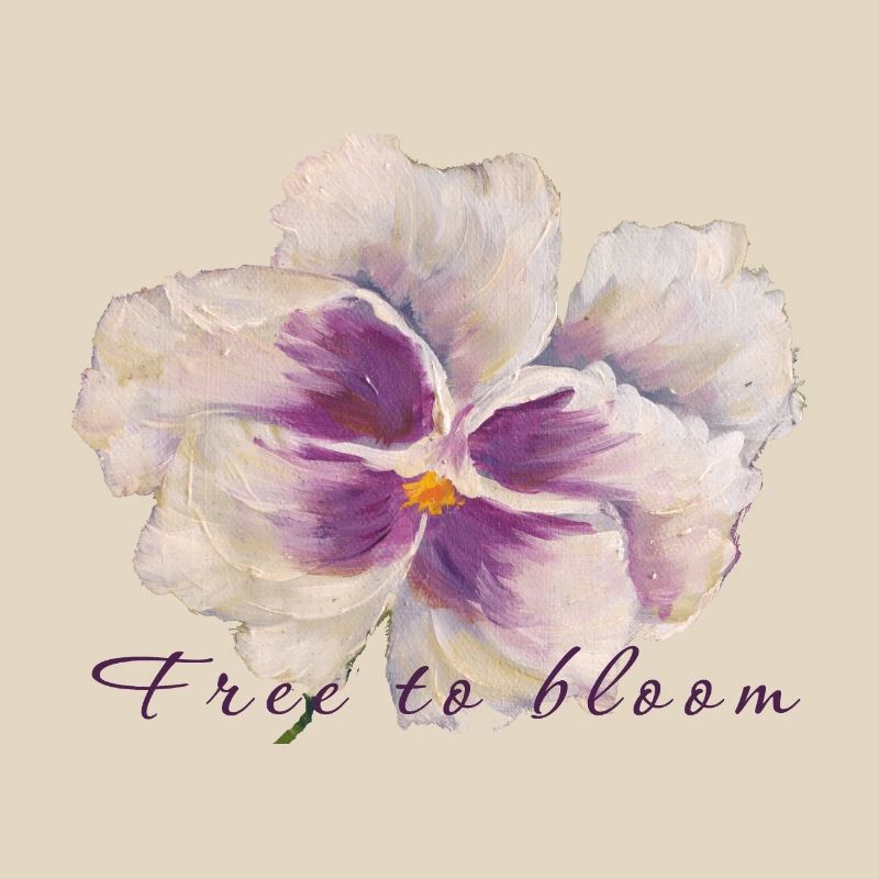 Peinture de fleurs en pensée blanche - Libre de fleurir