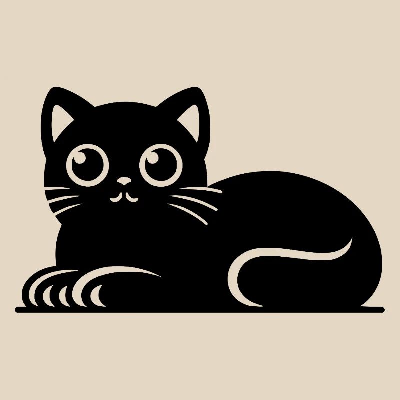 Dessin mignon de style tatouage de chat chat
