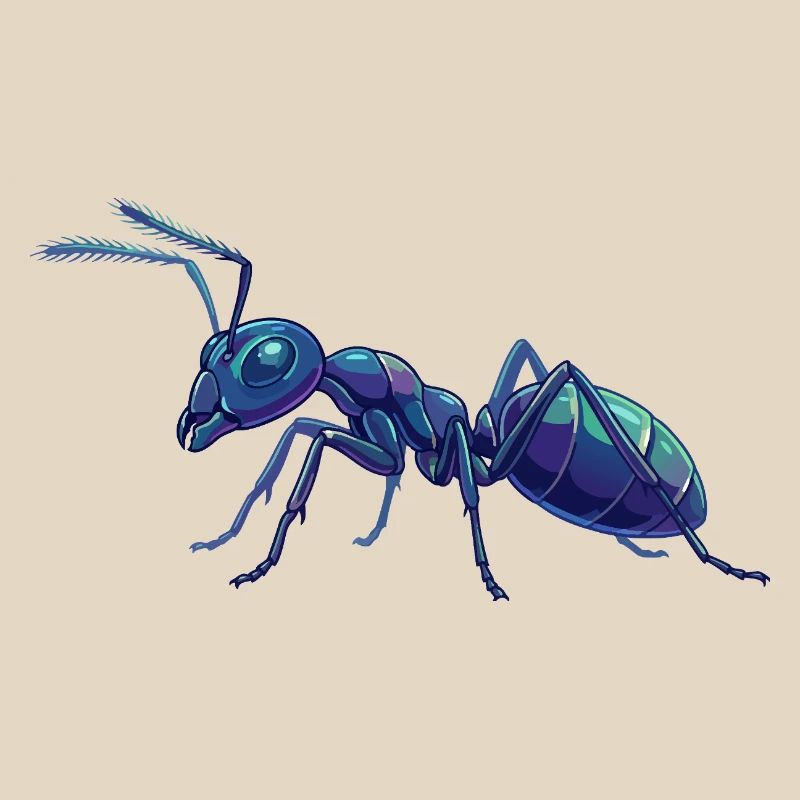 Détails de fourmis bleues Macro graphiques vectoriels Fourmis