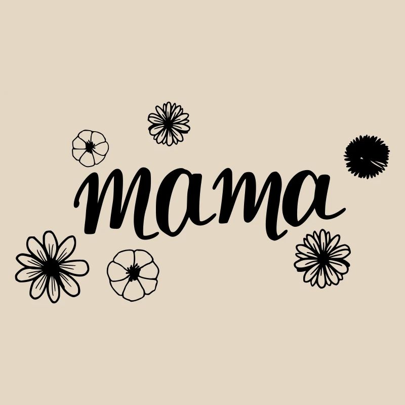 Maman dans le champ de fleurs