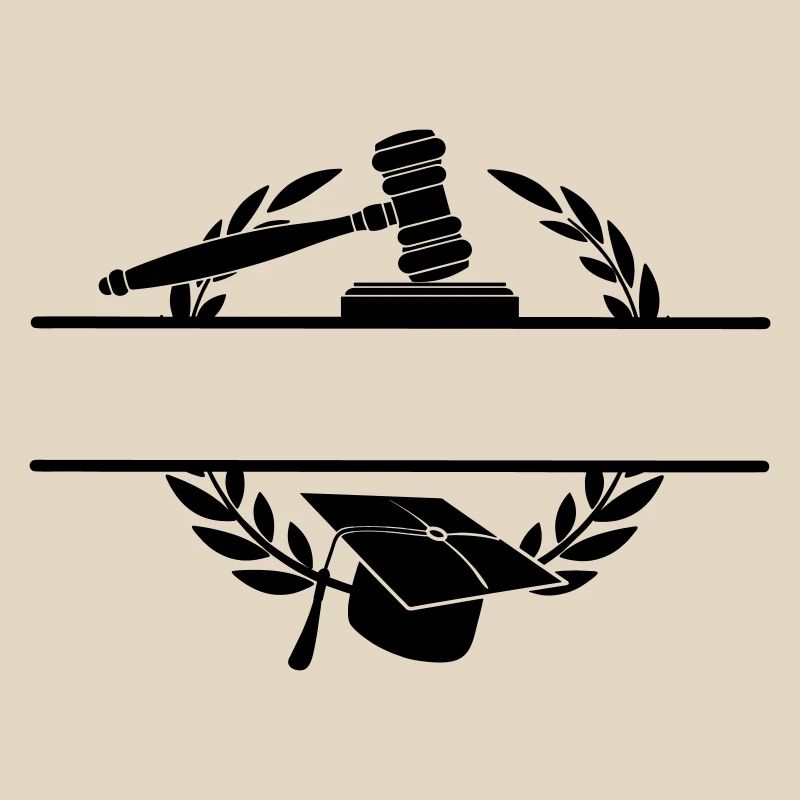 Anwaltsmonogramm mit Hut und Hammer