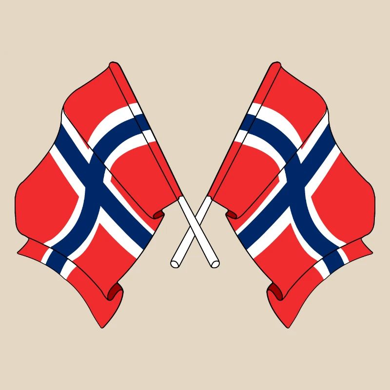 Two flags Norway