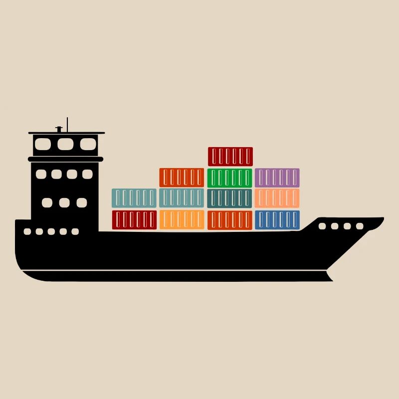 Seecontainerschiff oder Boot mit Containern