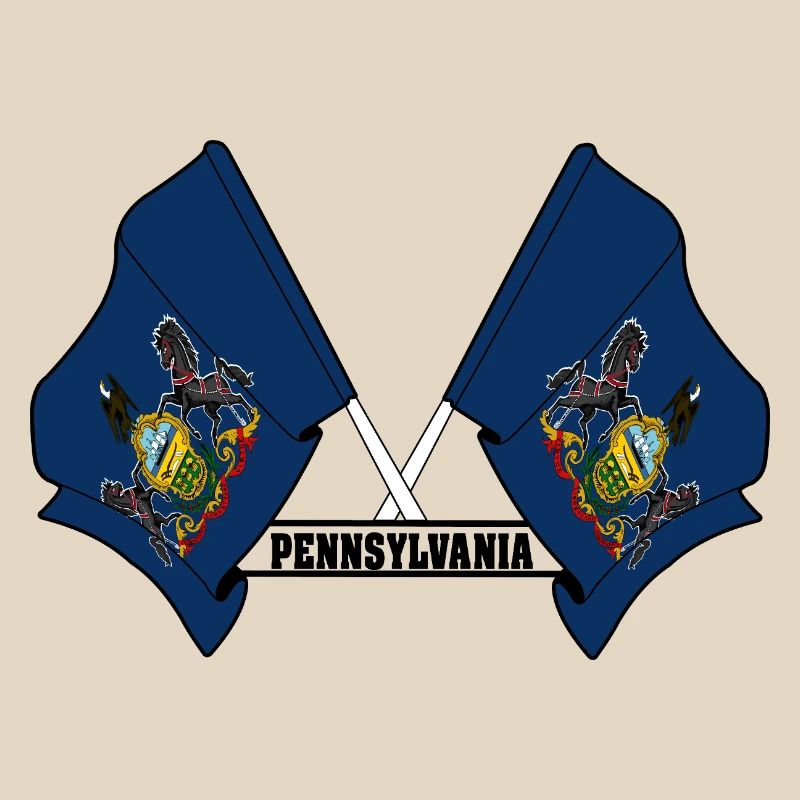 Two flags text PENNSYLVANIA