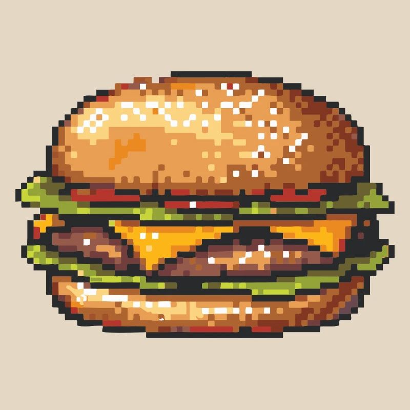 8Bit Hamburger Pixel Art