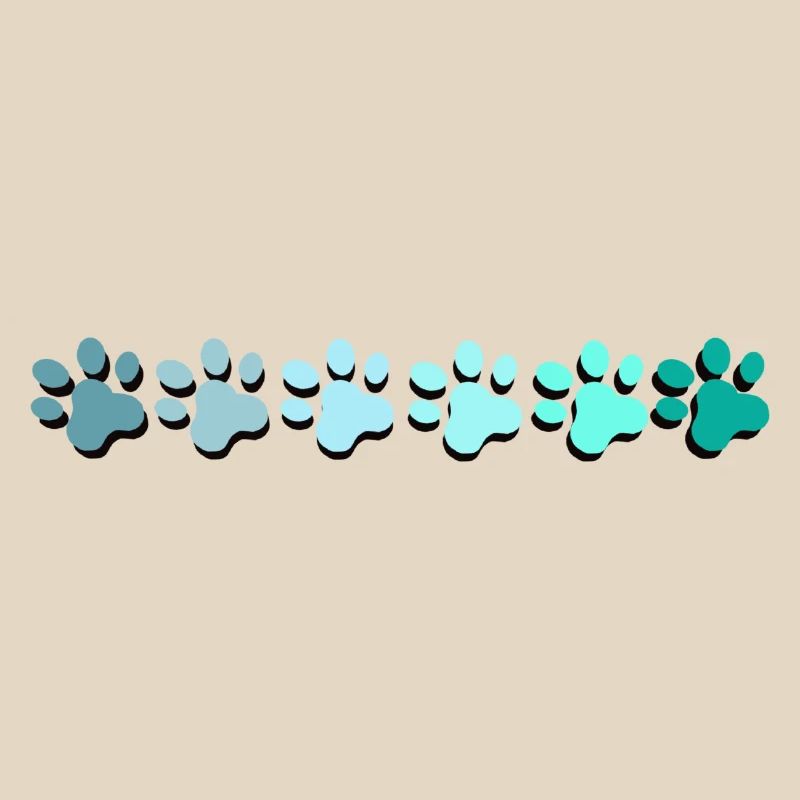Conception abstraite d’empreinte de patte dans les couleurs de la mer
