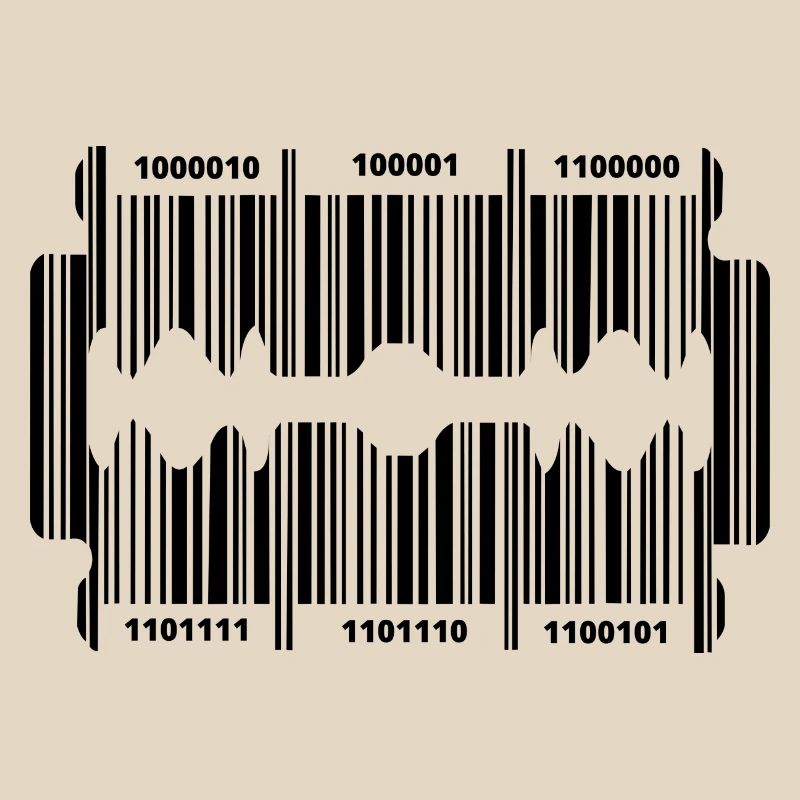 Rasierklinge mit geheim Code