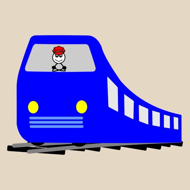 Train or metro on the rails with driver