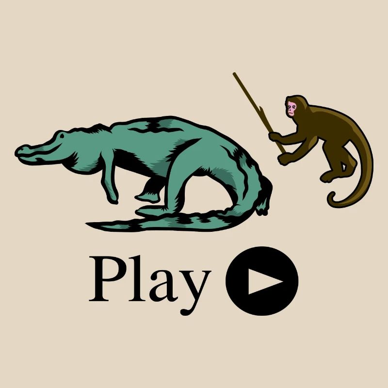 Singe et crocodile