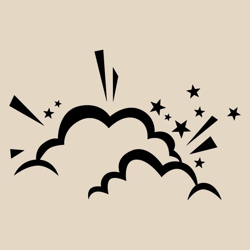 Comic cloud after explosion