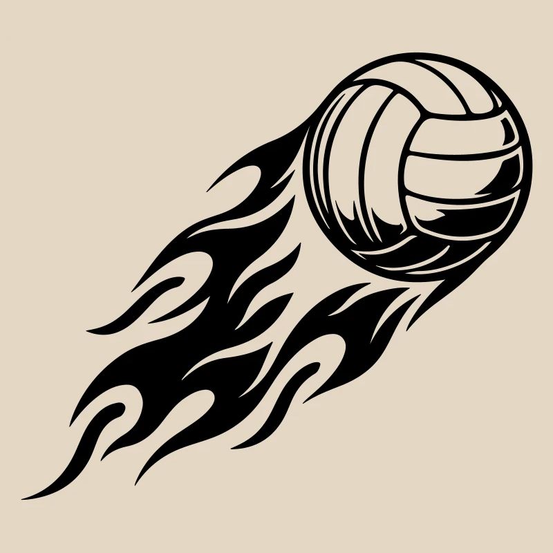 Volleyball Ball Fire Flame