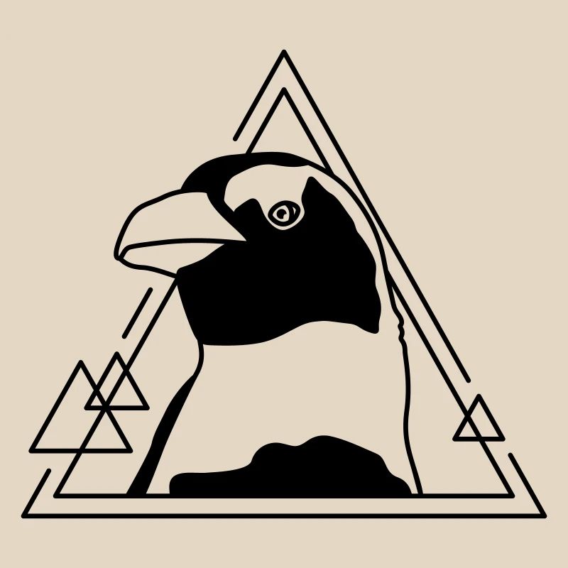 Pinguin im geometrischen Design