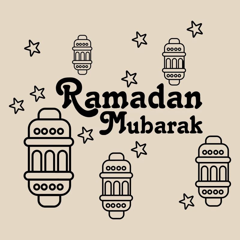 Ramadan Moubarak lumières, astérisques