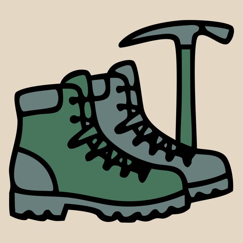 Wanderschuhe Eispickel Bergsteiger Alpen Wanderer