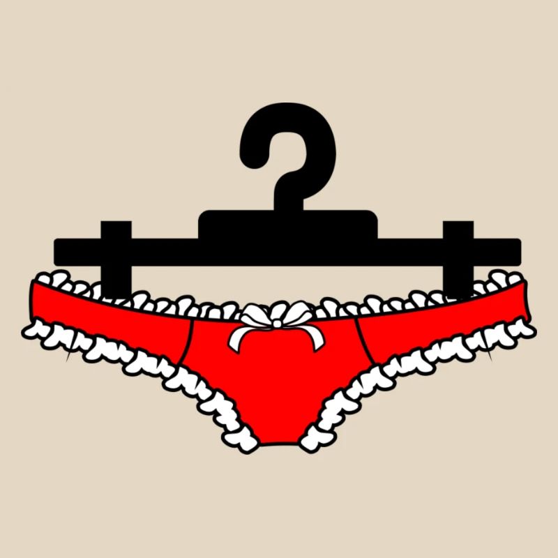 Dessous-Slips oder Damenunterhosen hängen an der Kleidung