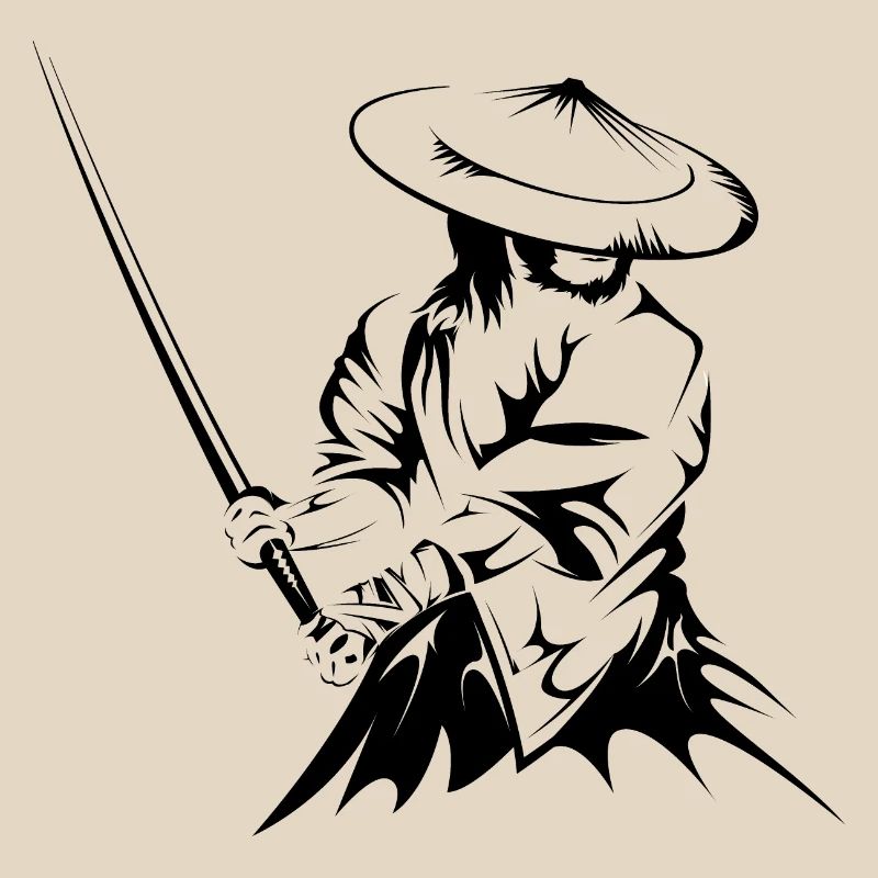 samurai sword fighter present gift art work