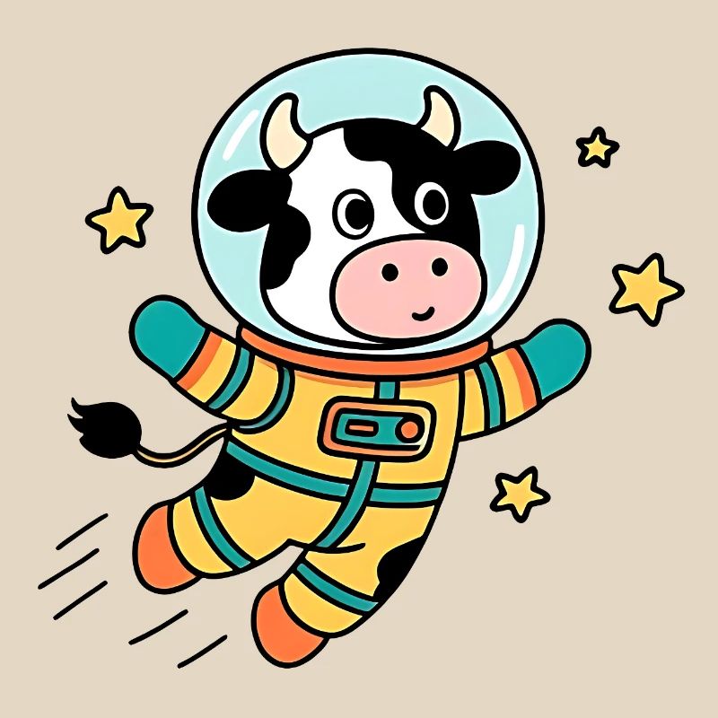 Vache Astronaute dans l'espace