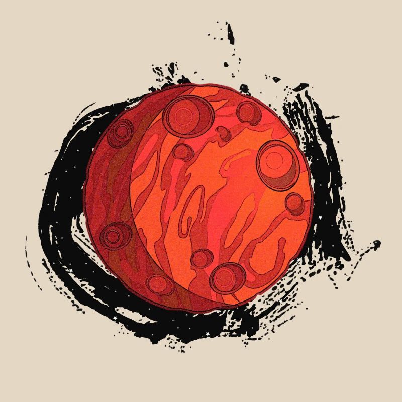 Planet Mars with background, planets
