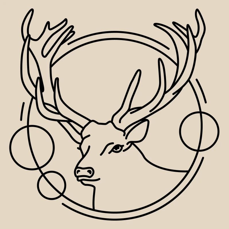 Cerf en forme géométrique - Conception d’art au trait