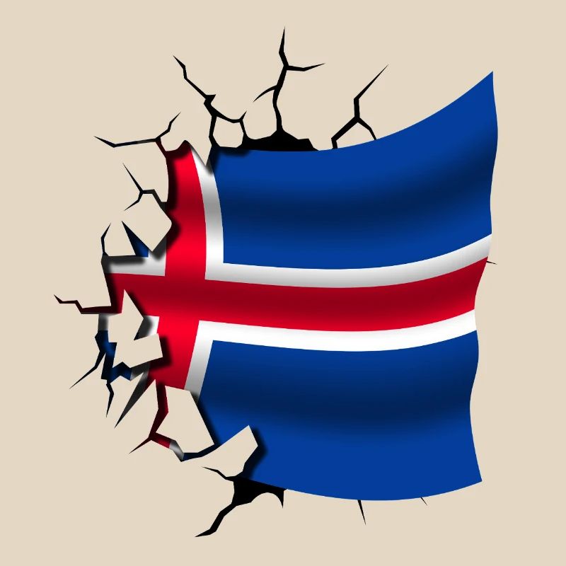 Drapeau de l’Islande - Islande - Drapeau Broken Design