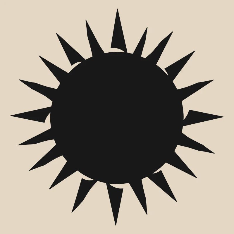 Kräftiges Sonnenschliffmuster auf dunklem Hintergrund