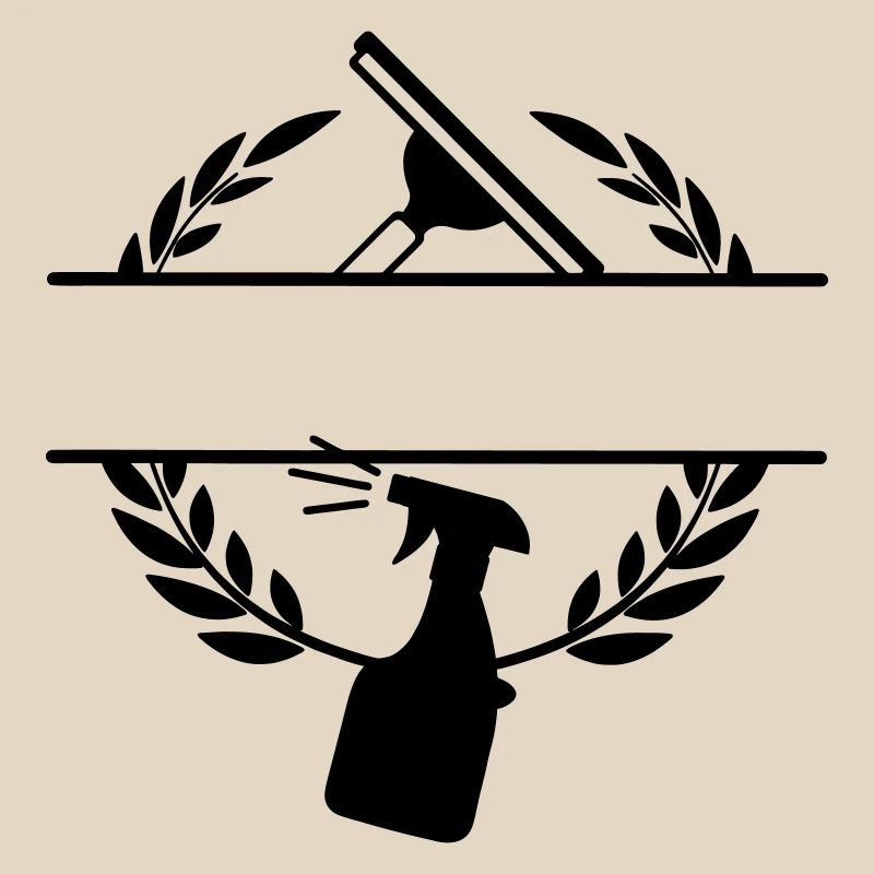 Cleaner windows washer logo laurel wreath