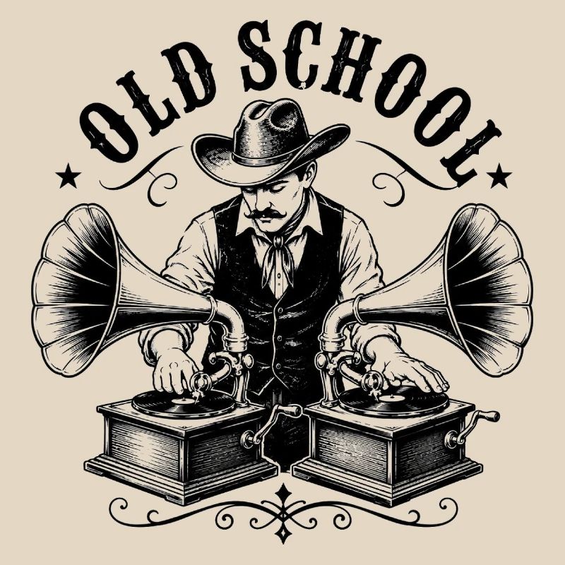 Un DJ old school avec gramophone
