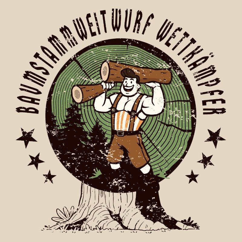 Tree trunk throwing competitors